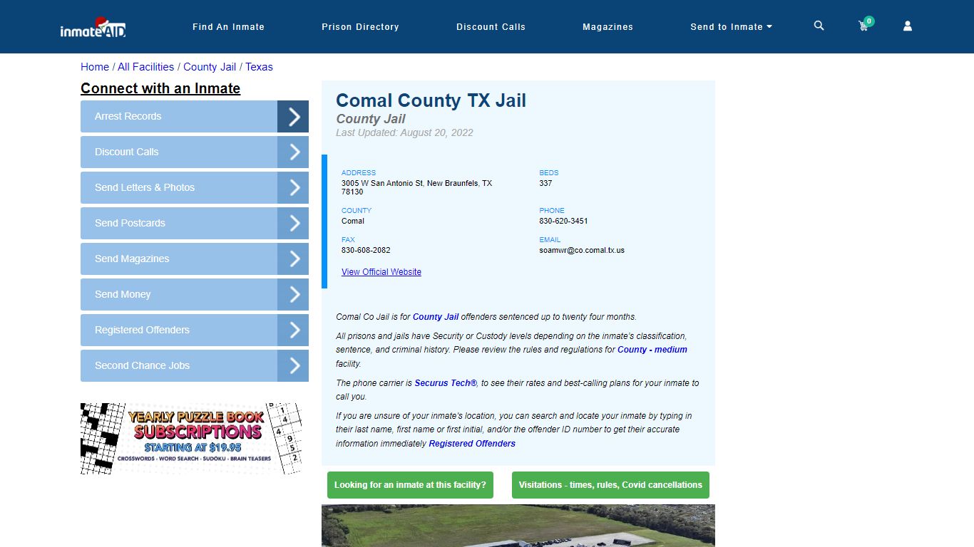 Comal County TX Jail - Inmate Locator - New Braunfels, TX